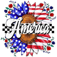 America flower # 518 Sublimation transfers - Heat Transfer
