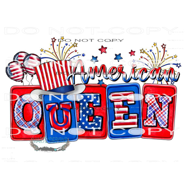 American Queen #10872 Sublimation transfer - Heat Transfer