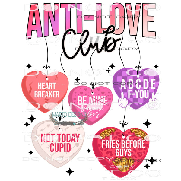 Anti Love Club #8867 Sublimation transfers - Heat Transfer
