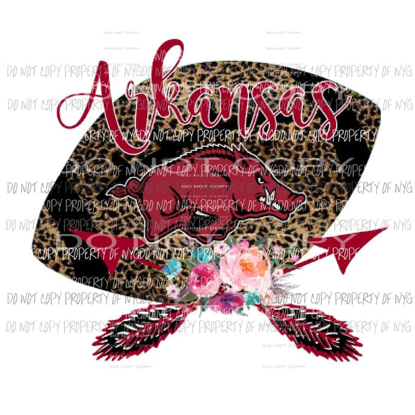 Arkansas Razorbacks Leopard football # 1 Sublimation transfers Heat Transfer