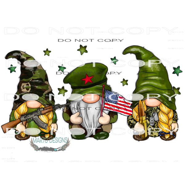 Army Gnome #10866 Sublimation transfer - Heat Transfer