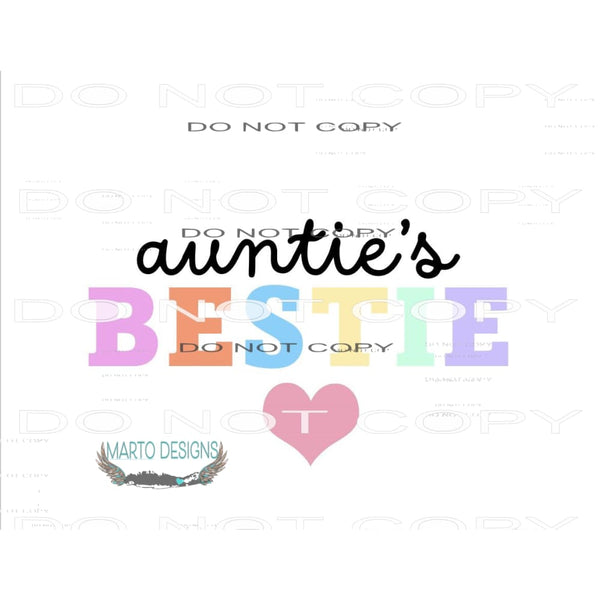 Auntie bestie # 1105 Sublimation transfers - Heat Transfer