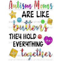 Autism mom Sublimation transfers Heat Transfer