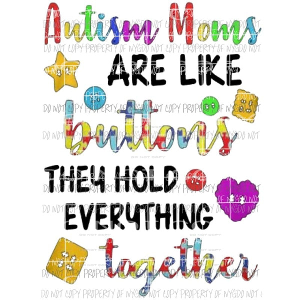Autism mom Sublimation transfers Heat Transfer