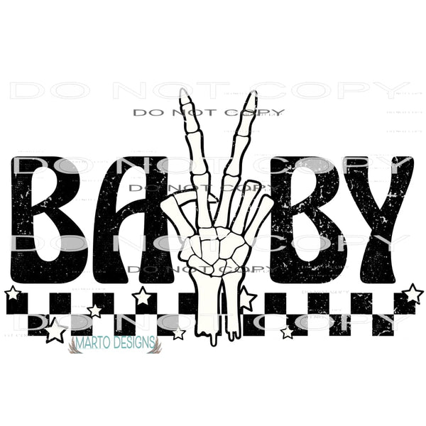 Baby Skeleton Hand #7269 Sublimation transfers - Heat