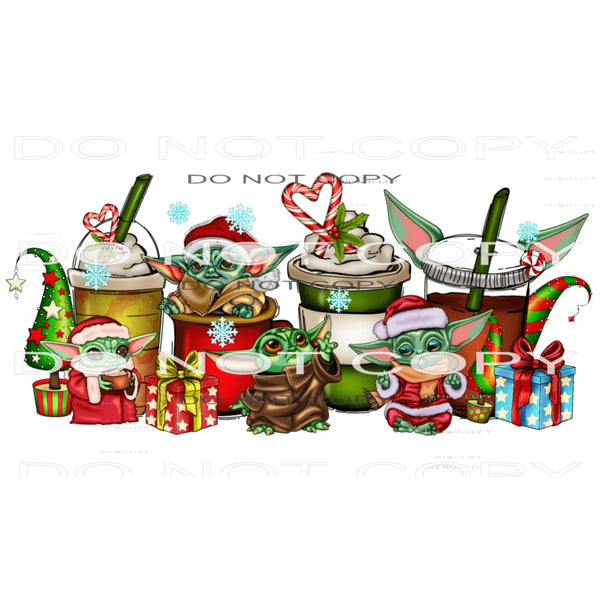 Baby Yoda Christmas Coffee Cups #7427 Sublimation transfers