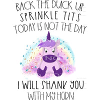 Back the duck up # 1030 Sublimation transfer - Heat Transfer