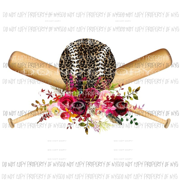 baseball and bats leopard Sublimation transfers Heat Transfer