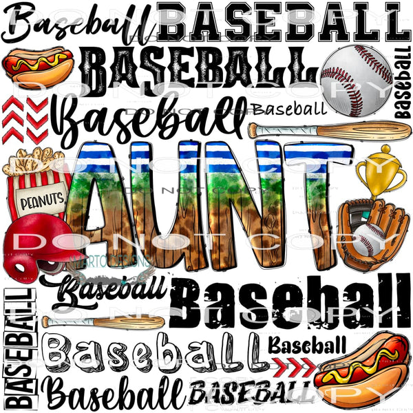 Baseball Aunt #10657 Sublimation transfers - Heat Transfer