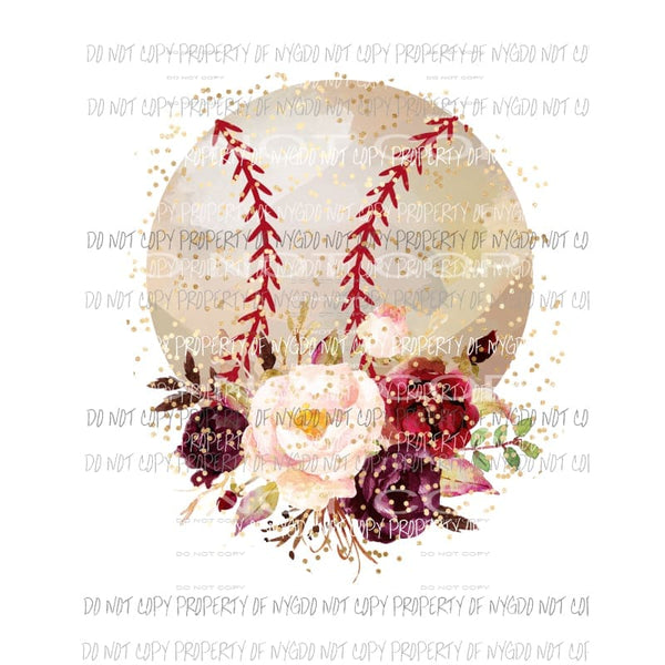 Baseball flowers Sublimation transfers Heat Transfer