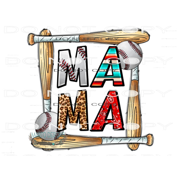 Baseball Mama #10665 Sublimation transfers - Heat Transfer