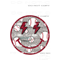 Baseball Smiley #10201 Sublimation transfers - Heat