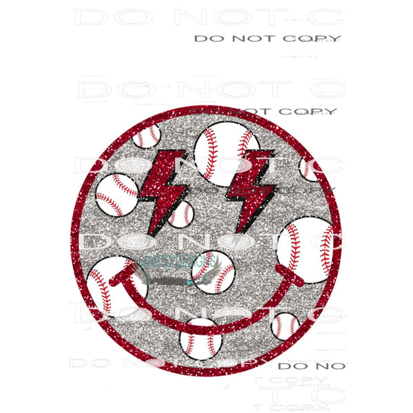 Baseball Smiley #10201 Sublimation transfers - Heat