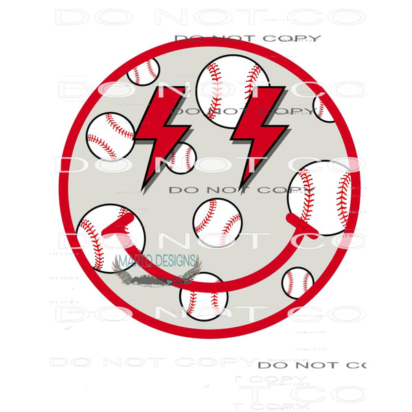 Baseball Smiley #10202 Sublimation transfers - Heat