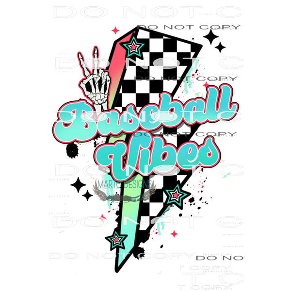 Baseball Vibes #6681 Sublimation transfers - Heat Transfer