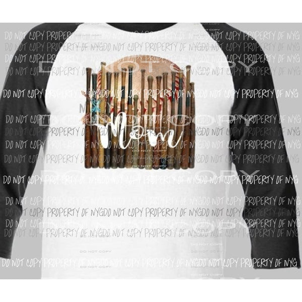 BASEBALL WITH BATS mom sunflowers - other choices in drop down menu grandma etc sublimation transfer Heat Transfer