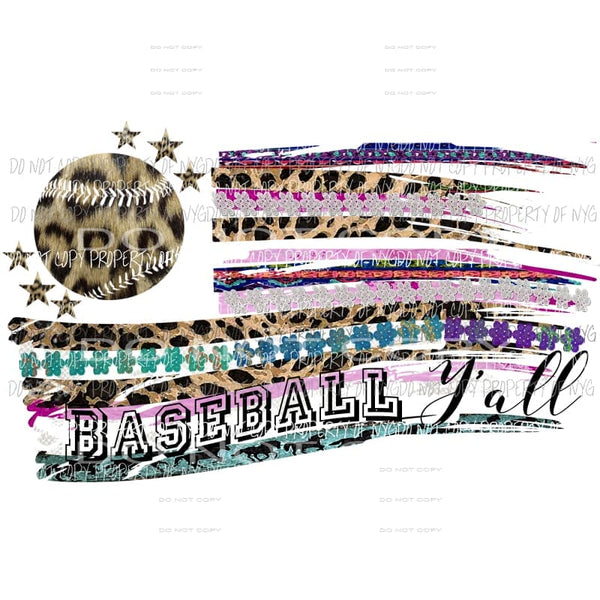 Baseball yall flag Sublimation transfers Heat Transfer