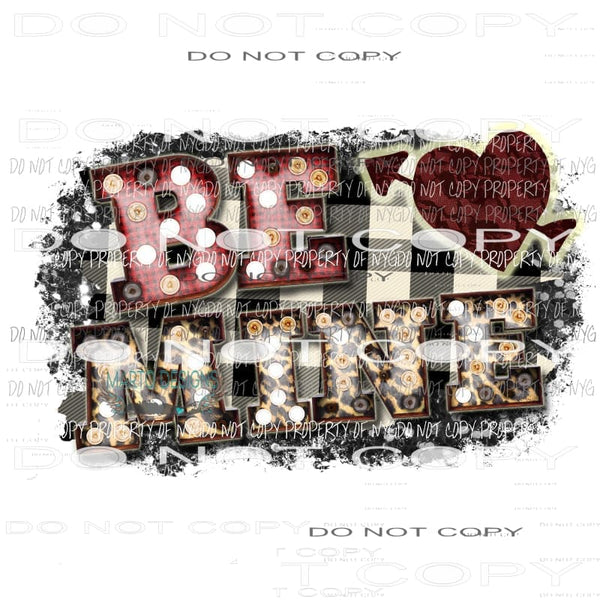 BE MINE #1 black buffalo plaid heart marquee lights Sublimation transfers Heat Transfer