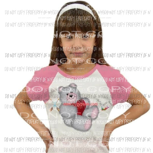 Bear valentine child size 5x7 sublimation Heat Transfer