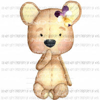 bear with bow Sublimation transfers Heat Transfer