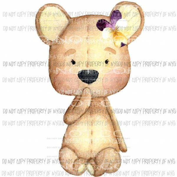 bear with bow Sublimation transfers Heat Transfer