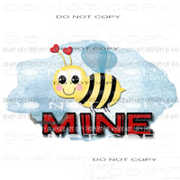 BEE MINE watercolor yellow black bee Sublimation transfers Heat Transfer