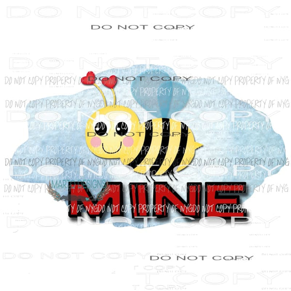 BEE MINE watercolor yellow black bee Sublimation transfers Heat Transfer