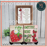 Berry Sweet Trio Frame # 023 Wood Laser Blank | DIY Craft