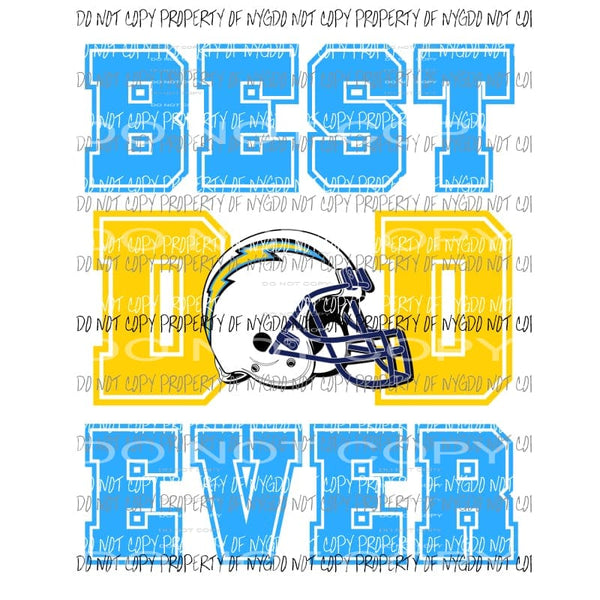 Best Dad Ever Chargers helmet Sublimation transfers Heat Transfer