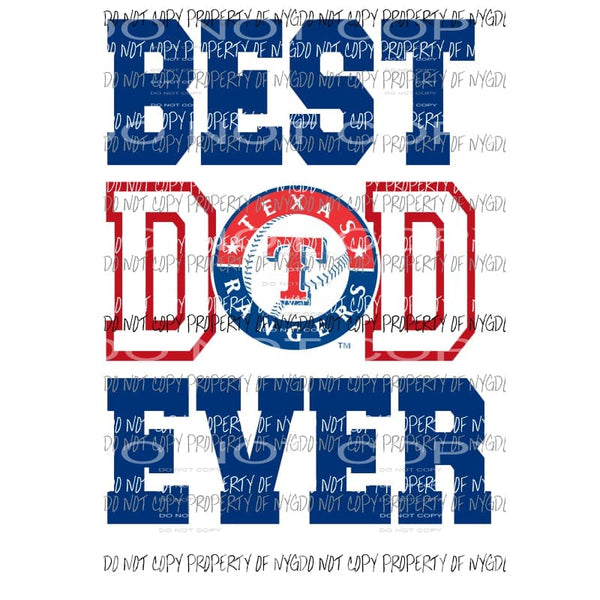 Best Dad Ever Houston Texas Rangers # 2 Sublimation transfers Heat Transfer