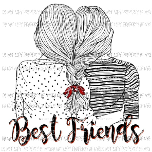 Best Friends sketch Sublimation transfers Heat Transfer