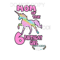 Birthday Girl Unicorn Custom Name Mom dad sister