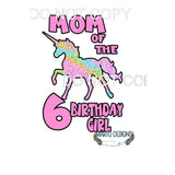 Birthday Girl Unicorn Custom Name Mom dad sister