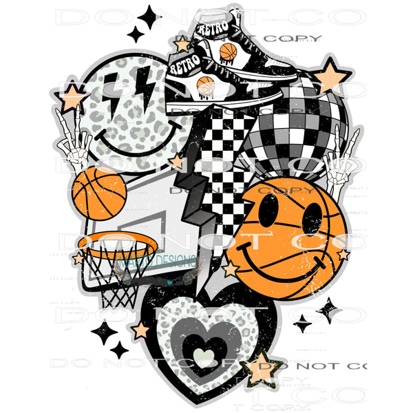 Black Basketball #9345 Sublimation transfers - Heat Transfer