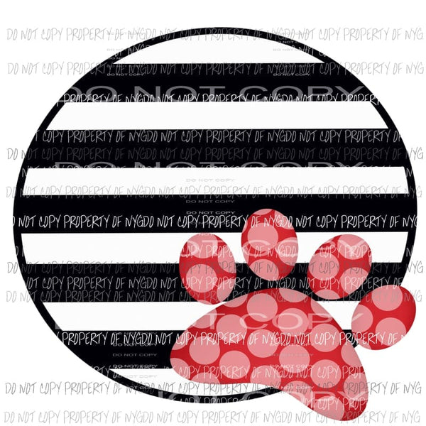 black white stripe paw sublimation transfers Heat Transfer