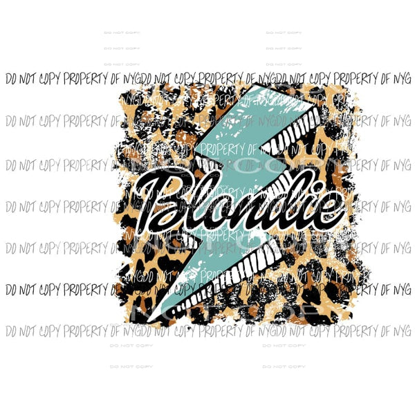 Blondie leopard lightning bolt Sublimation transfers Heat Transfer