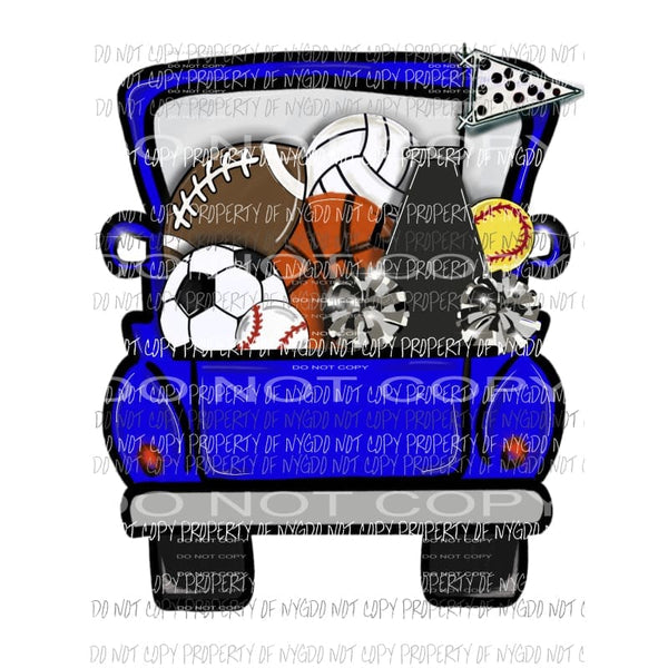 Blue Truck Sports school Sublimation transfers Heat Transfer