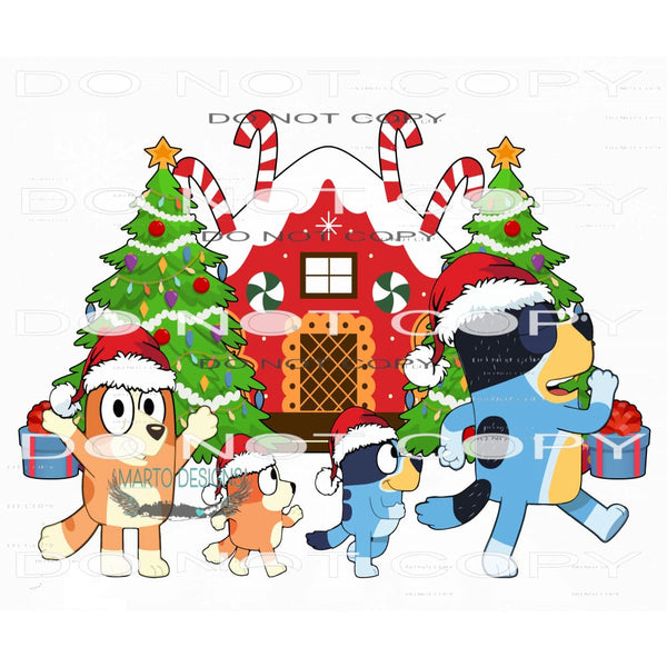Bluey Christmas #7563 Sublimation transfers - Heat Transfer