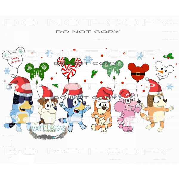 Bluey Christmas #7571 Sublimation transfers - Heat Transfer