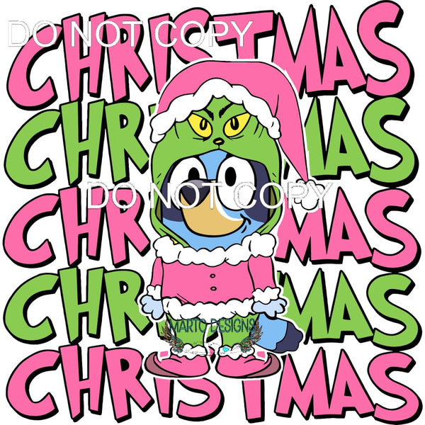 Bluey Grinchmas #279 Sublimation transfers - Heat Transfer