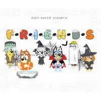 Bluey Halloween Friends #7611 Sublimation transfers - Heat
