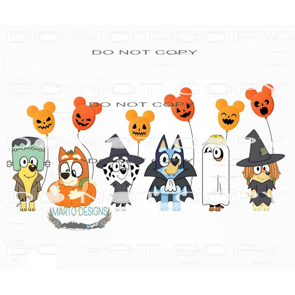 Bluey Trick Or Treat #7613 Sublimation transfers - Heat