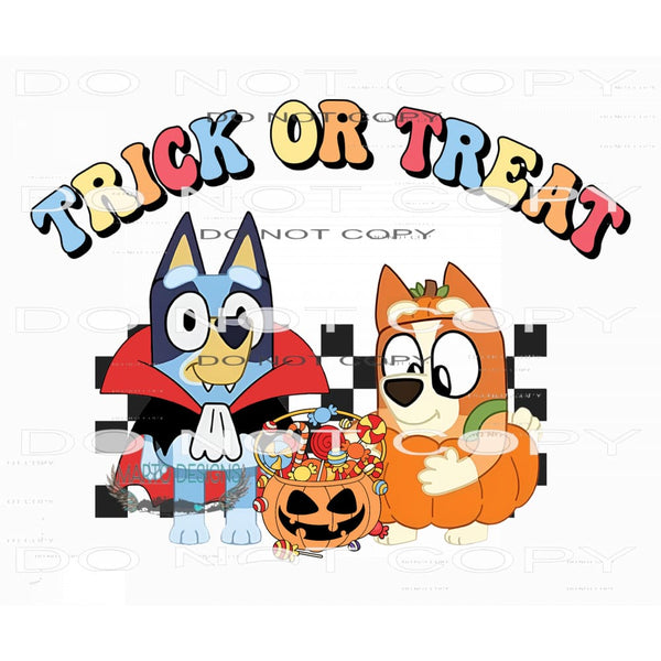 Bluey Trick Or Treat #7615 Sublimation transfers - Heat