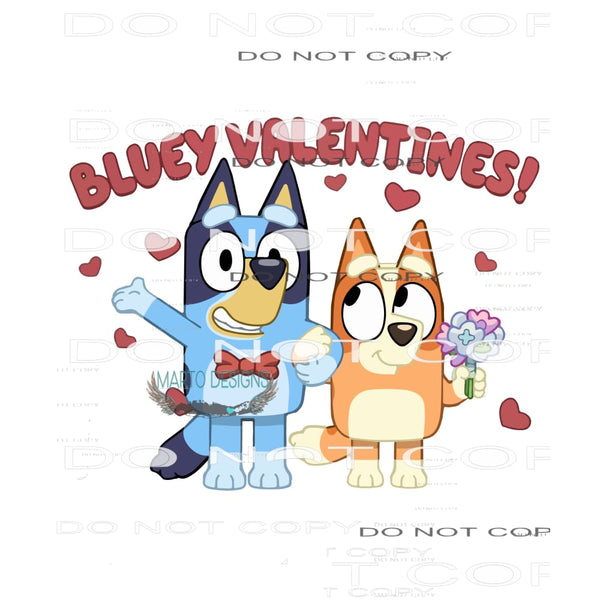 Bluey Valentine’s #9826 Sublimation transfers - Heat