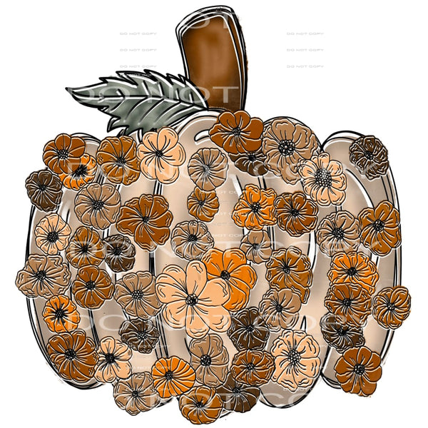 Boho Flower Pumpkin #5178 Sublimation transfers - Heat