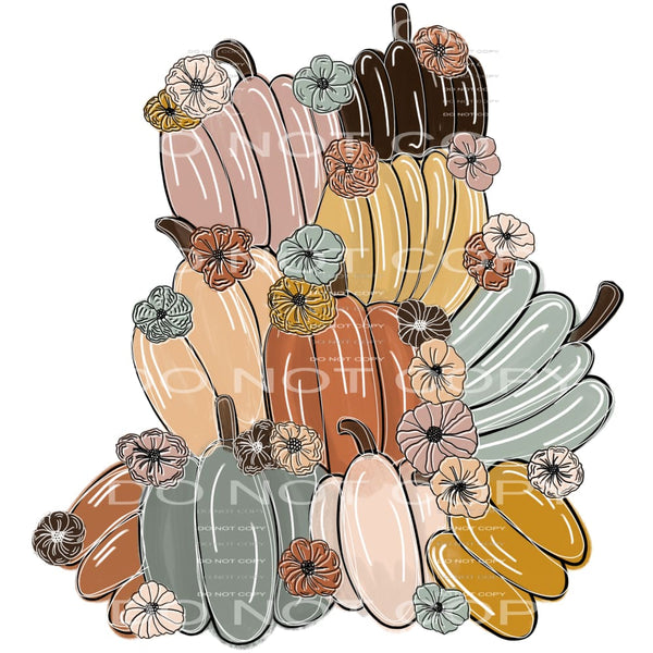 Boho Flower Pumpkin #5179 Sublimation transfers - Heat