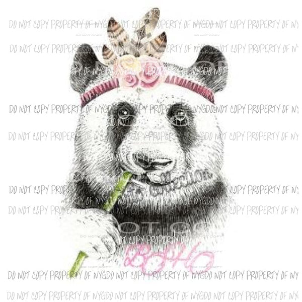 BoHo Panda sublimation transfer Heat Transfer