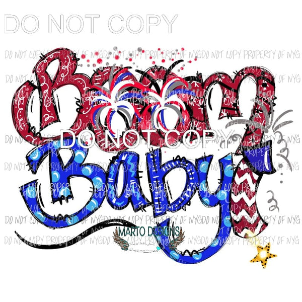 Boom Baby Sublimation transfers usa 4th of july america Heat Transfer