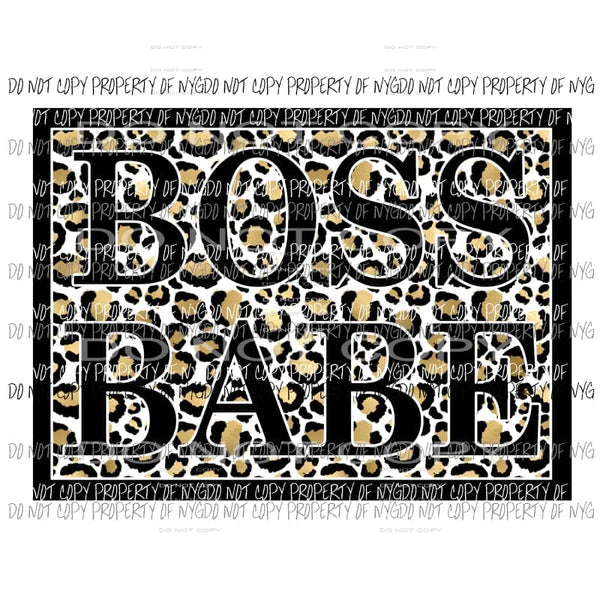 Boss Babe Gold Leopard Sublimation transfers Heat Transfer