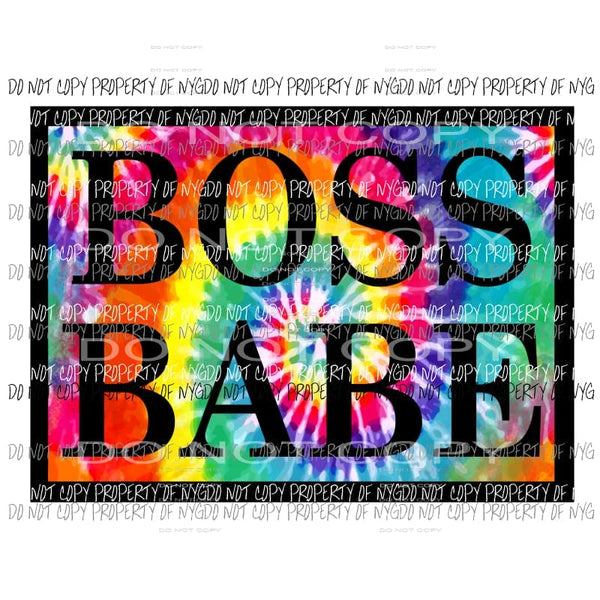 Boss Babe Tie Dye Sublimation transfers Heat Transfer